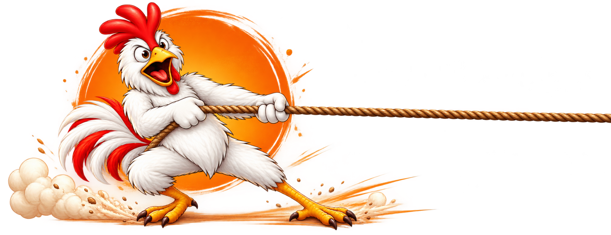 Mascotte Braise Master qui tire la carte